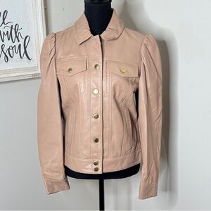 Boston Proper Women’s Tan Genuine Leather Jacket Size S